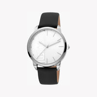 Just Cavalli Men's Silver Dial Watch, Black Leather Band | Jc1g079l0015