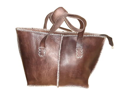 Bolso Mujer  Vacuno hilo blanco Mediano