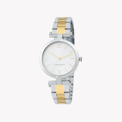 Pierre Cardin Women's Silver & Gold Watch, Silver Dial | Cmd.3510