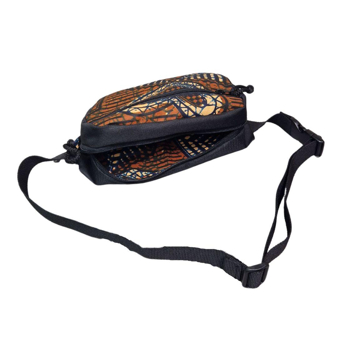 Spacious waist bag RIBBON OF LOVE black