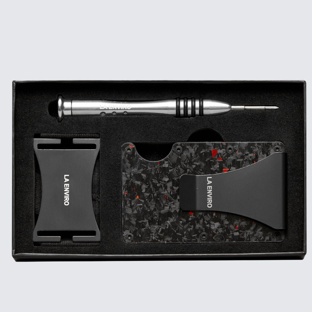 LORNE Forged Carbon Wallet I Gloss Red