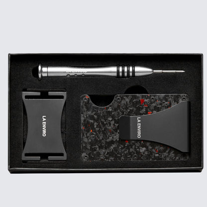 LORNE Forged Carbon Wallet I Gloss Red