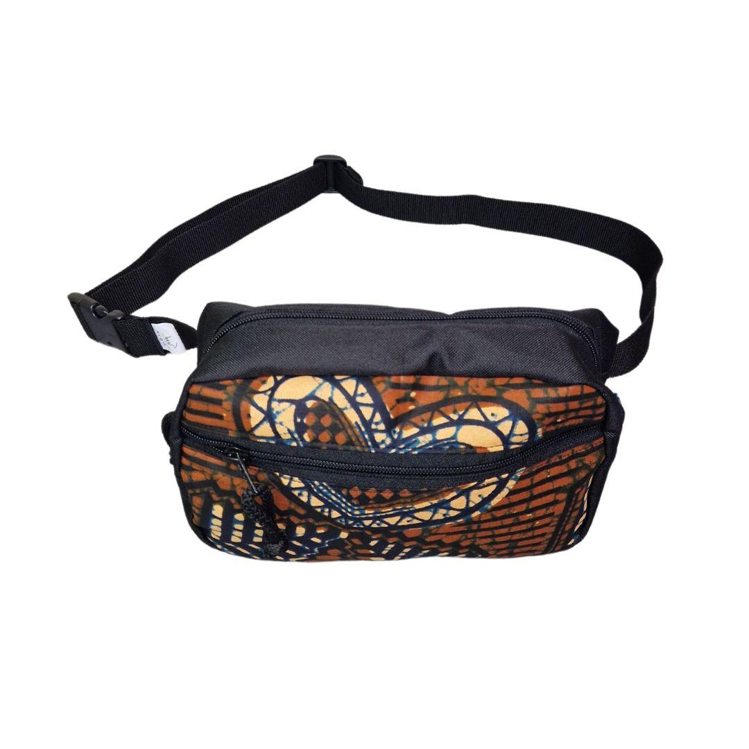 Spacious waist bag RIBBON OF LOVE black