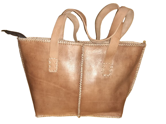 Bolso Mujer  Vacuno hilo blanco Mediano