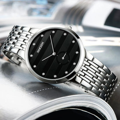 NAKZEN Commerce Diamond Men Watch Famous Luxury Brand Sapphire Watches Men's Stainless Steel Simple Black Gold Watch Male Clock 4036