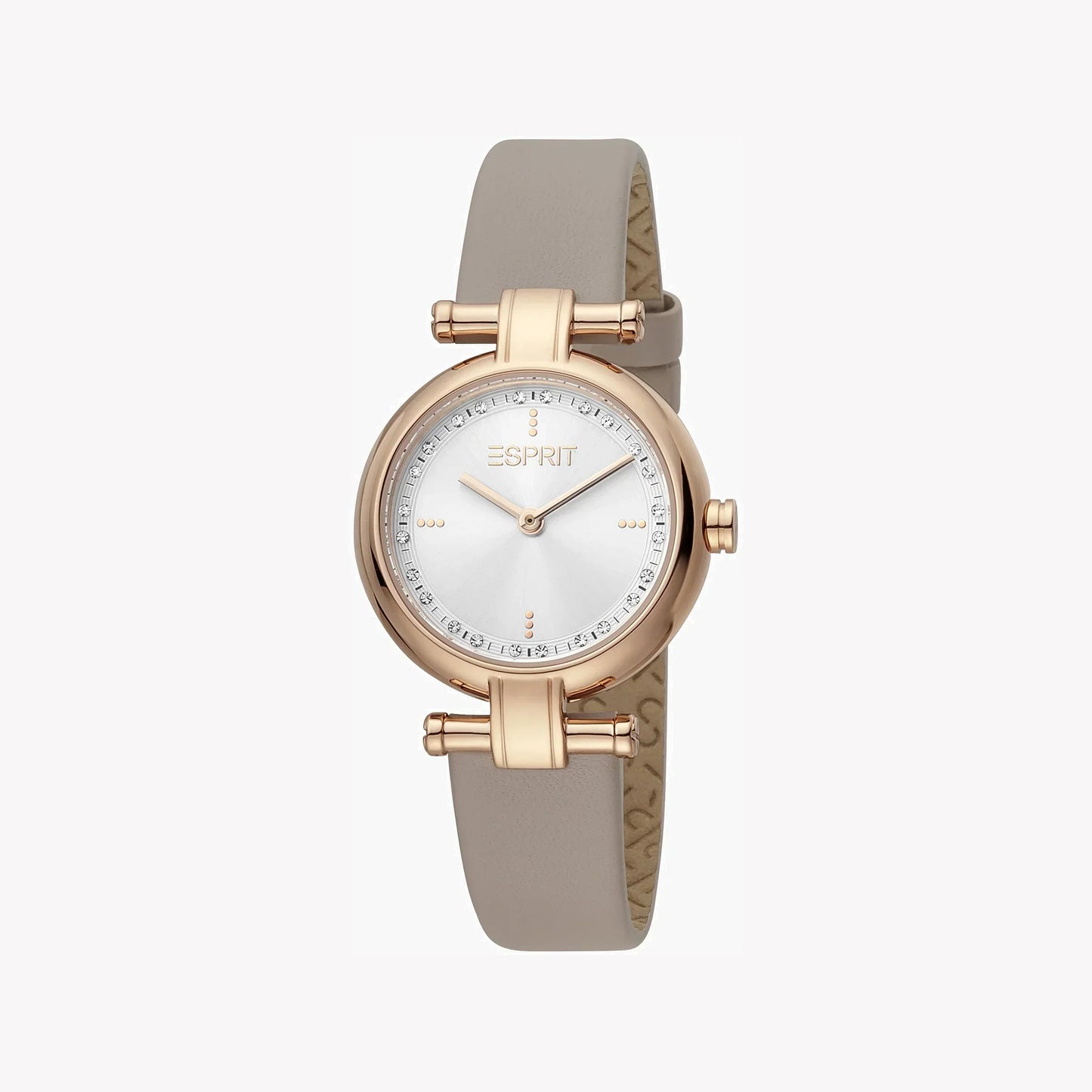 Esprit Women's Beige Leather Watch, Silver Dial | Es1l081m0015