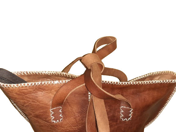 Bolso Mujer  Vacuno hilo blanco Mediano