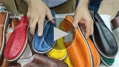 Babuchas de cuero de marruecos