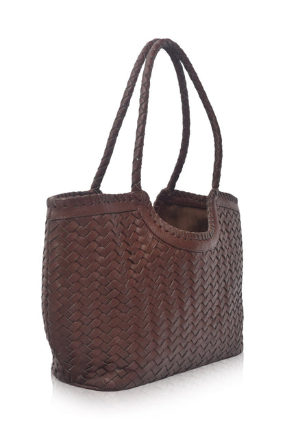 Bellagio Woven Leather Tote Bag