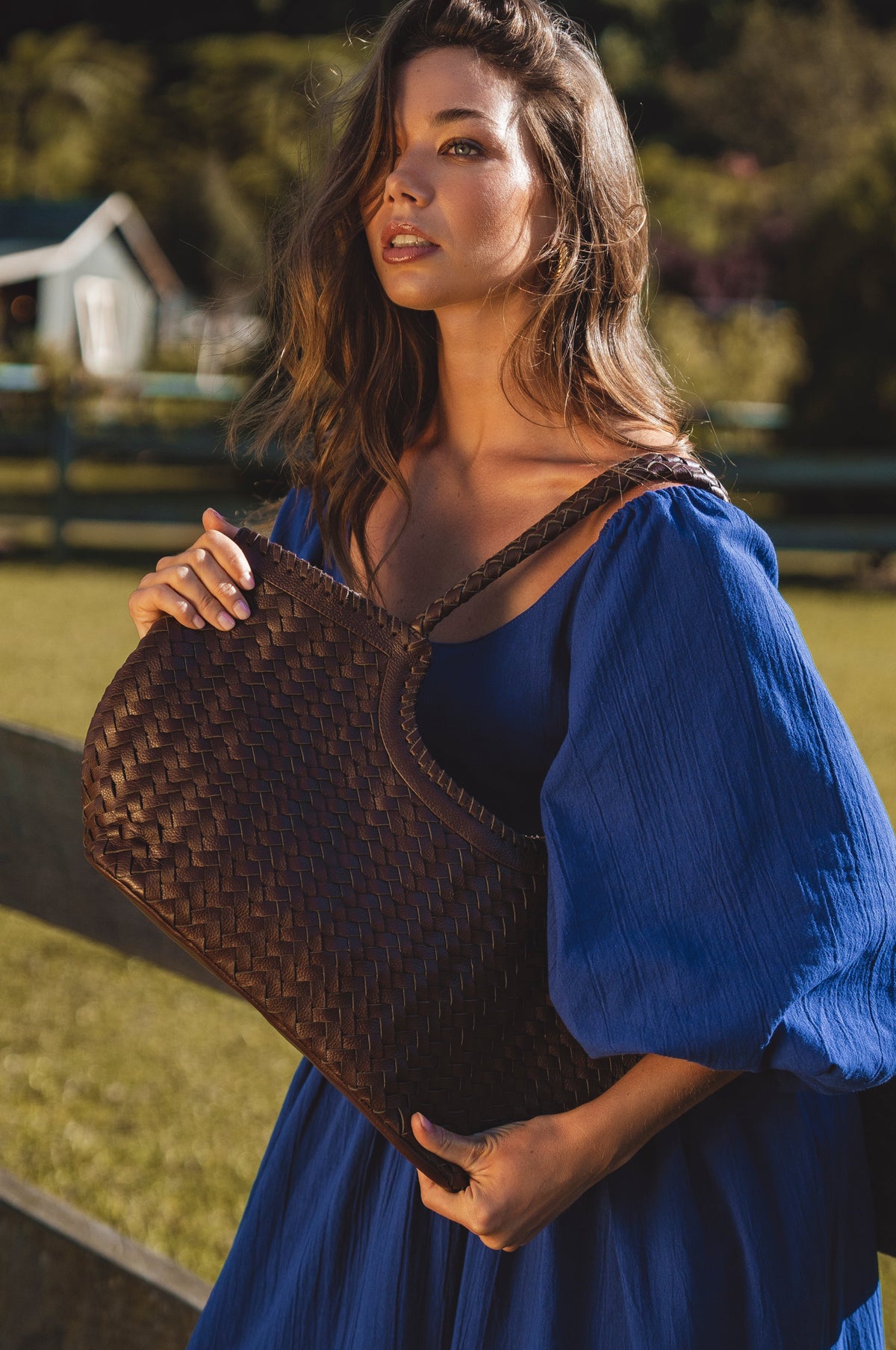 Bellagio Woven Leather Tote Bag