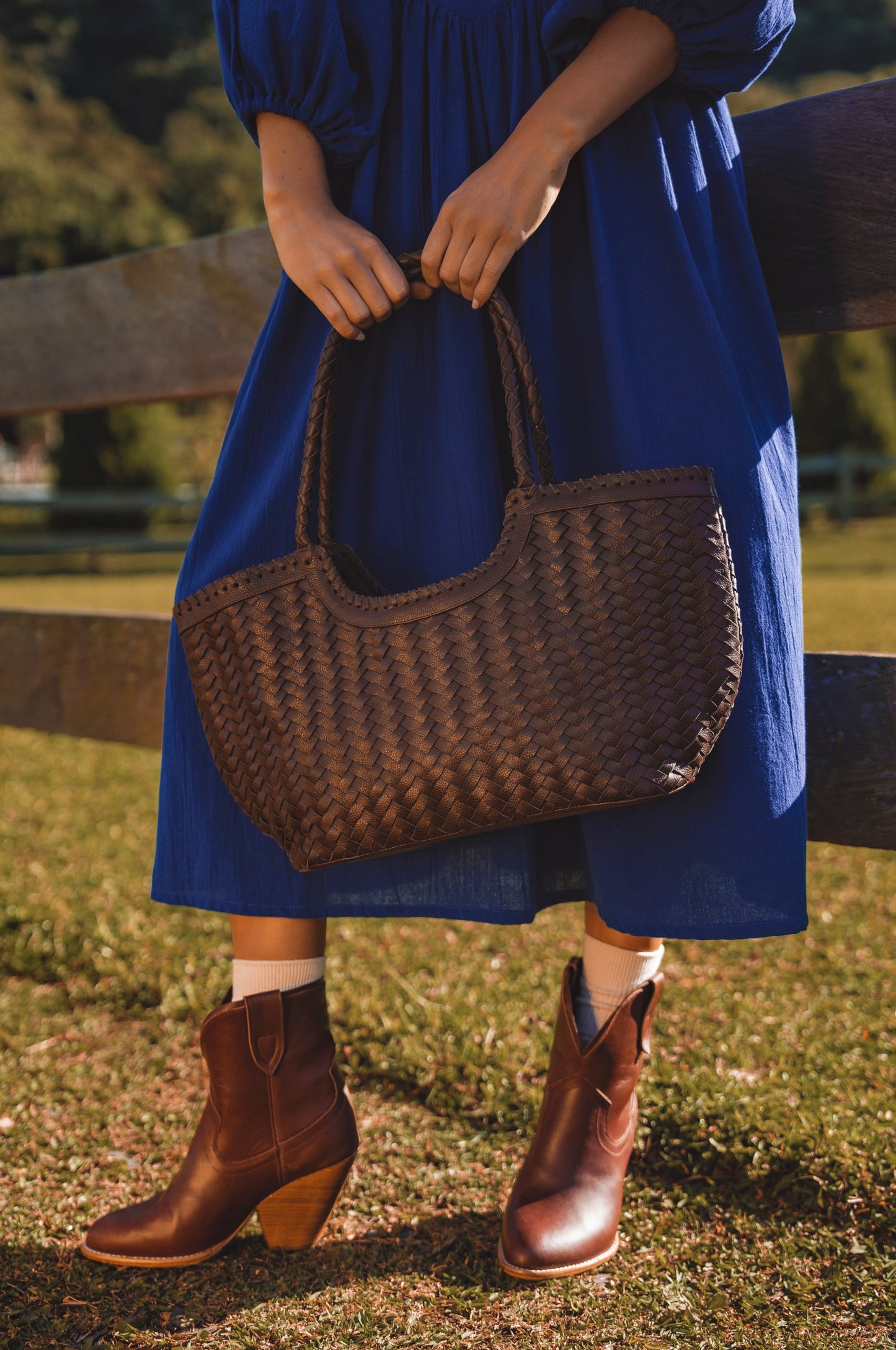 Bellagio Woven Leather Tote Bag