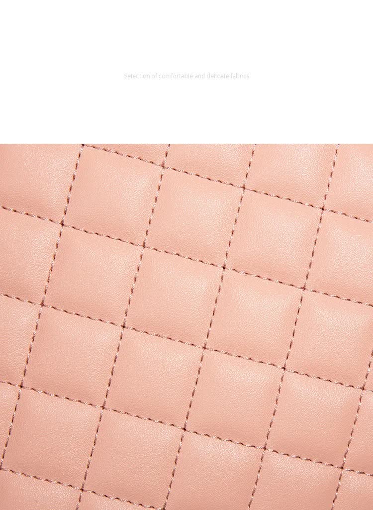 NNEDSZ Elegant Quilted Tote Bag with Matching Clutch in Apricot