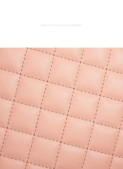 NNEDSZ Elegant Quilted Tote Bag with Matching Clutch in Apricot