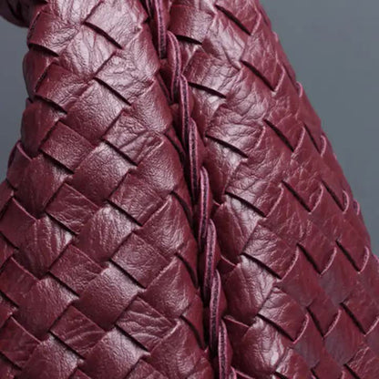 NNEDSZ Army Green Elegant Woven PU Leather Hobo Bag - Stylish Large-Capacity Shoulder Handbag for Women