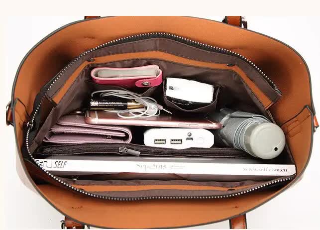 NNEDSZ Elegant PU Leather Tote Bag with Detachable Strap - Dark Blue