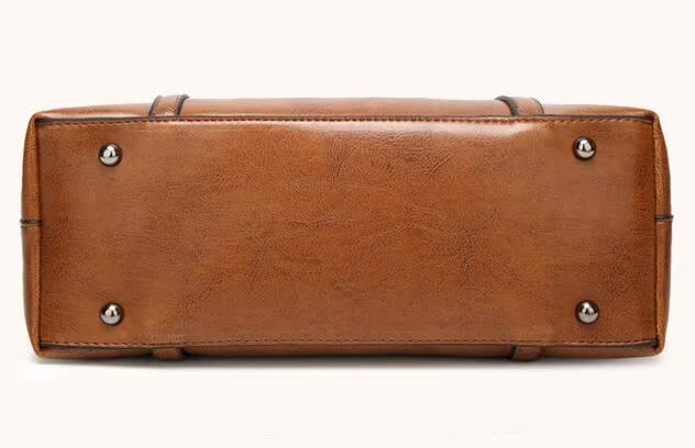 NNEDSZ Elegant PU Leather Tote Bag with Detachable Strap - Dark Blue