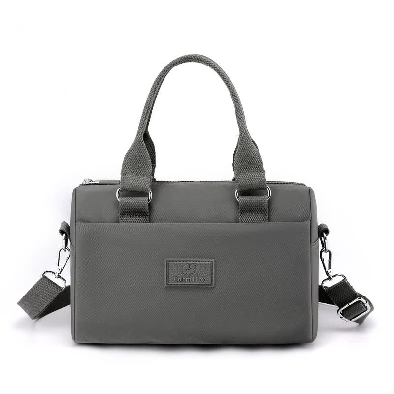 NNEDSZ 0486# Gray Multifunctional Nylon Shoulder Bag - Lightweight and Spacious Handbag for Women, 27x18x14cm
