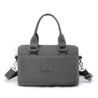 NNEDSZ 0486# Gray Multifunctional Nylon Shoulder Bag - Lightweight and Spacious Handbag for Women, 27x18x14cm