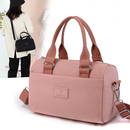 NNEDSZ 0486# Gray Multifunctional Nylon Shoulder Bag - Lightweight and Spacious Handbag for Women, 27x18x14cm