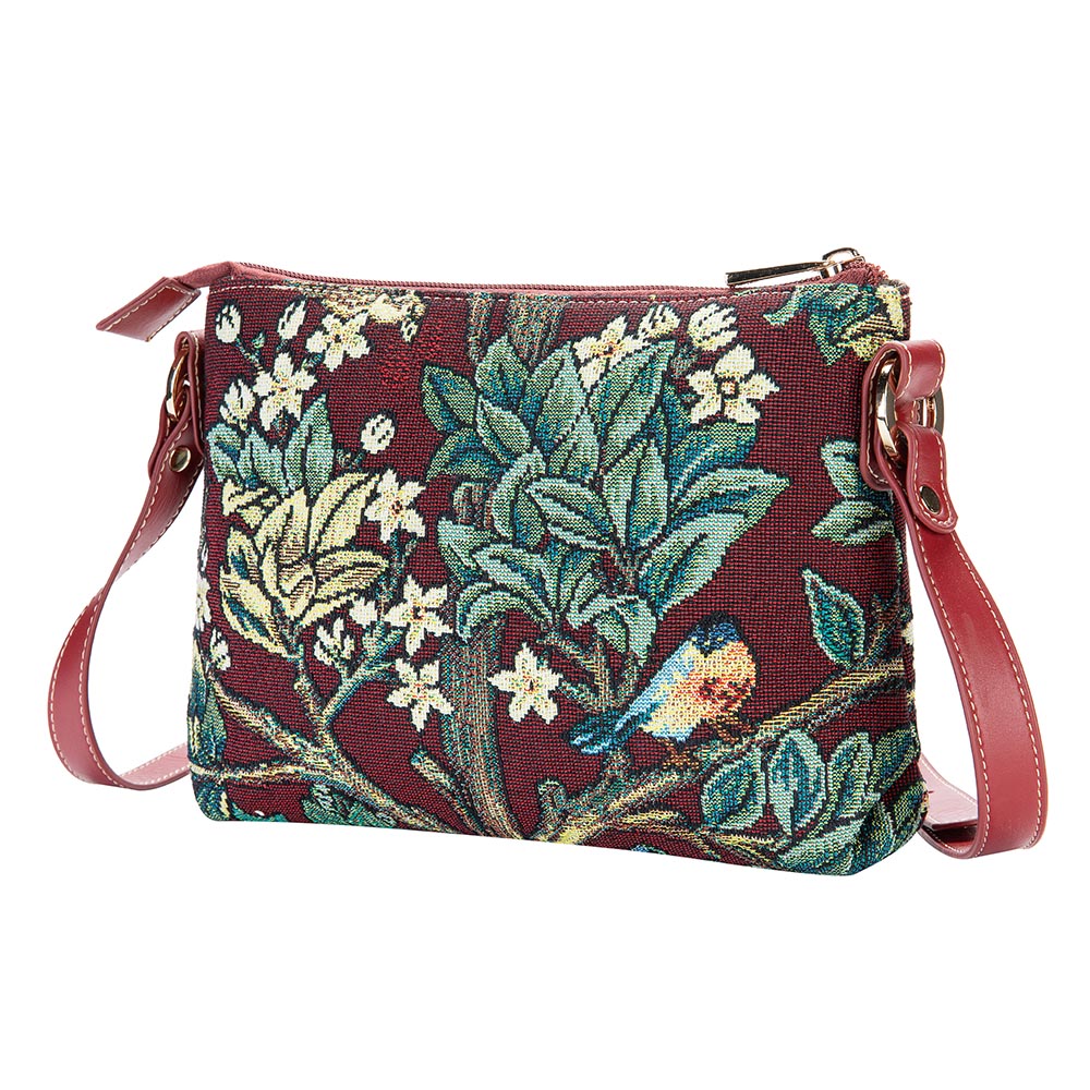 William Morris Tree of Life Red - Cross Body Bag