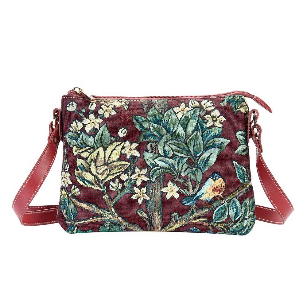 William Morris Tree of Life Red - Cross Body Bag