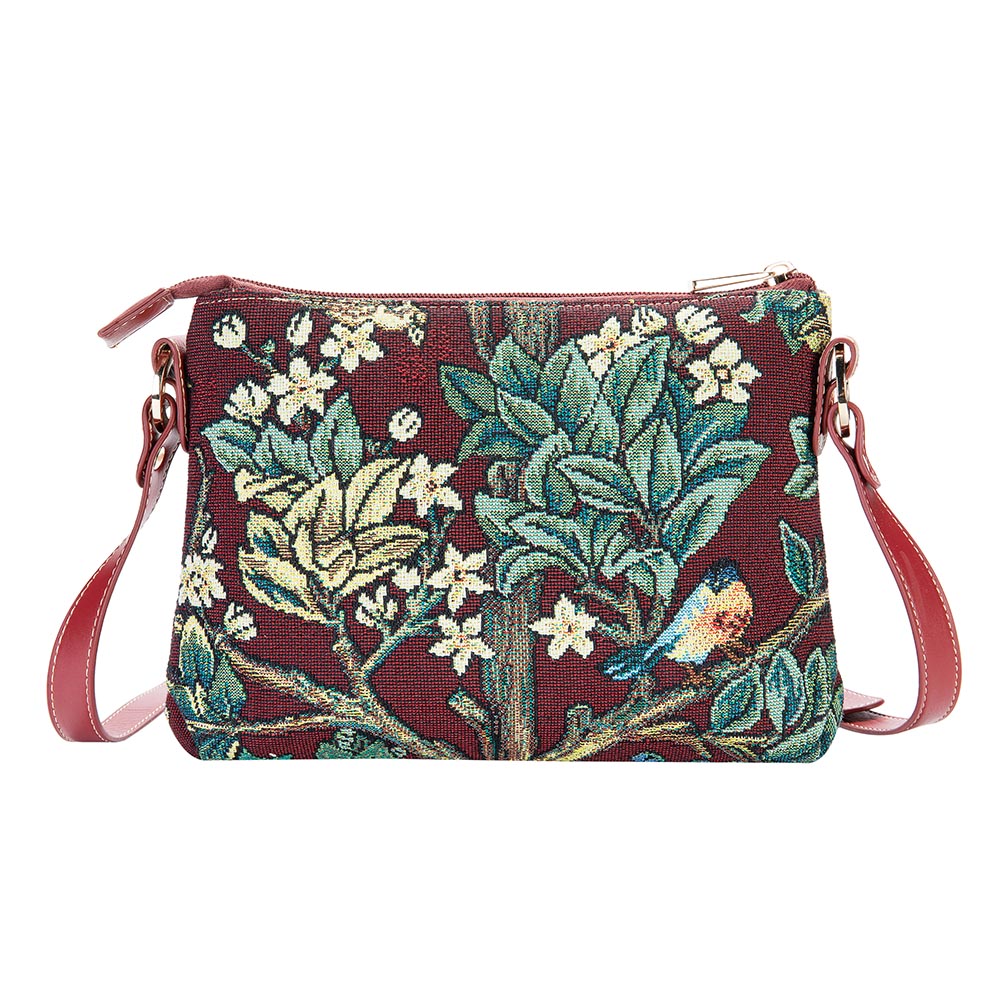 William Morris Tree of Life Red - Cross Body Bag