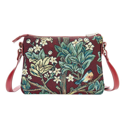 William Morris Tree of Life Red - Cross Body Bag