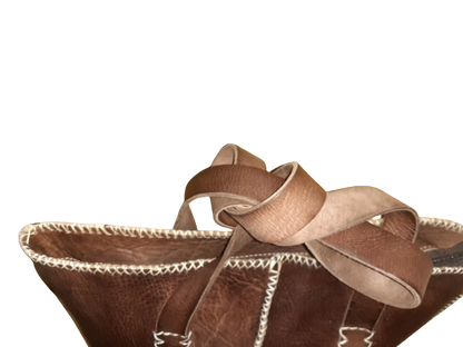 Bolso Mujer  Vacuno hilo blanco Mediano