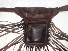 Riñonera de flecos plana