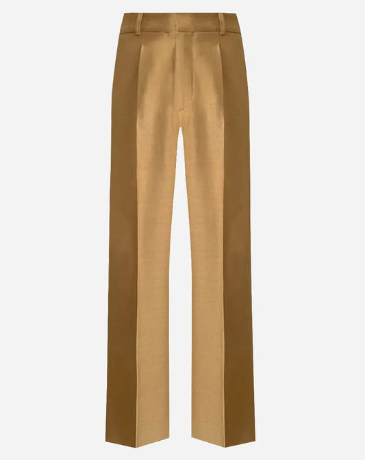French-Made Thick Cold Wool Pleated High-Waisted Pants