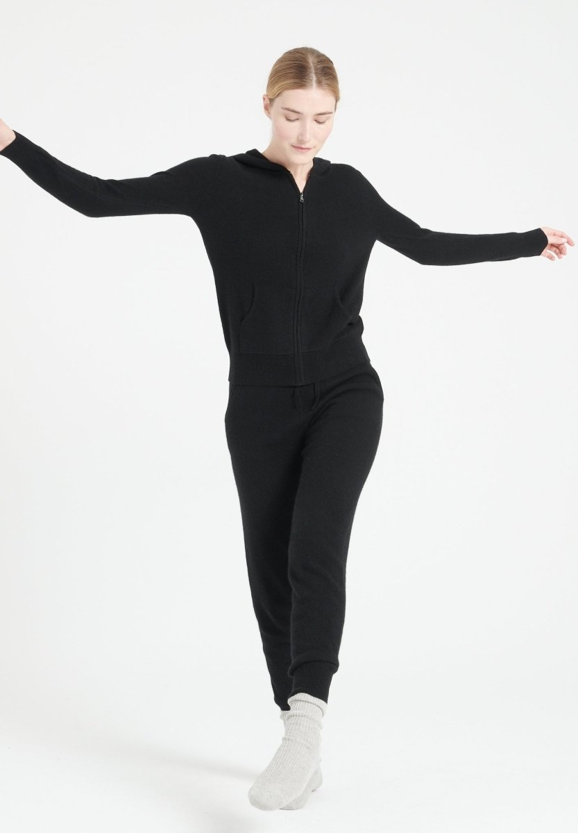 Pantalon femme en cachemire noir - LILLY 11