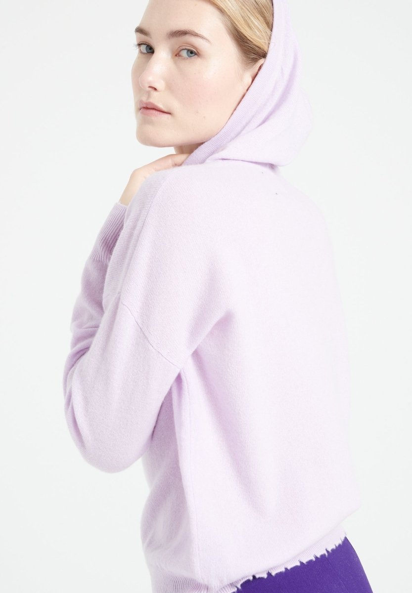 Sweat à capuche femme en cachemire lilas - MIA 16