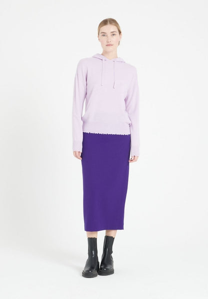Sweat à capuche femme en cachemire lilas - MIA 16