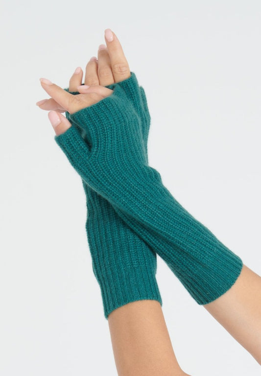 Mitaines unisex en cachemire 4 fils vert foncé - UNI 8